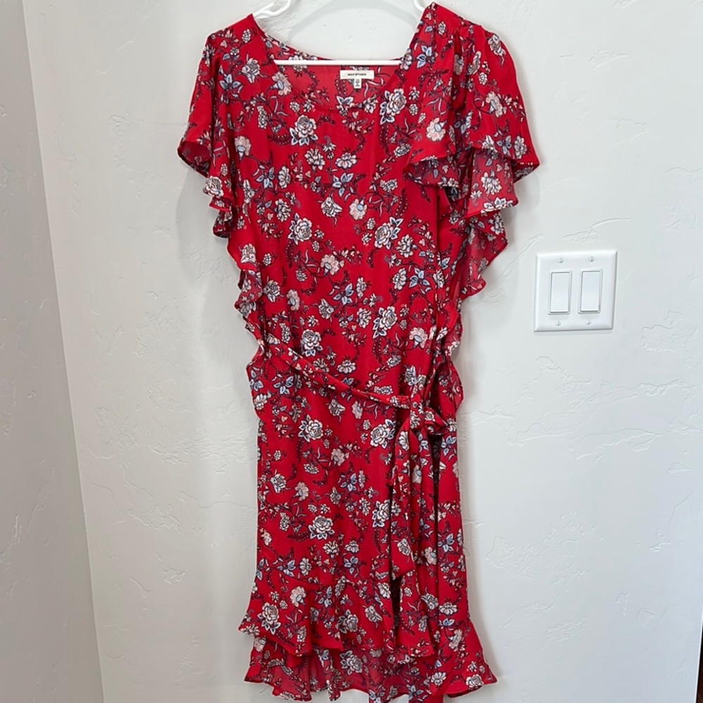 Max Studio Red Floral Maxi Dress